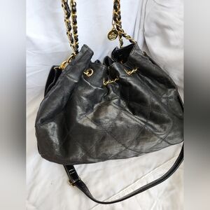 Big Buddah Black Quilted Shoulder Bag